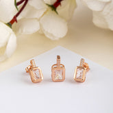 ORAFO JEWELS STERLING SILVER CLASSIC WHITE STONE PENDANT SET FOR WOMEN (10-543)