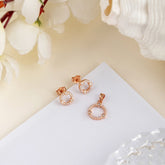 ORAFO JEWELS 92.5 SILVER WHITE STONE ROUND PENDANT SET FOR WOMEN (10-506)